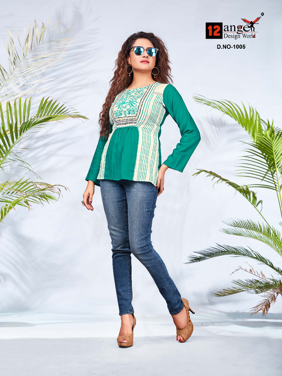 12 angel girlish vol 2 rayon casual wear short top collection