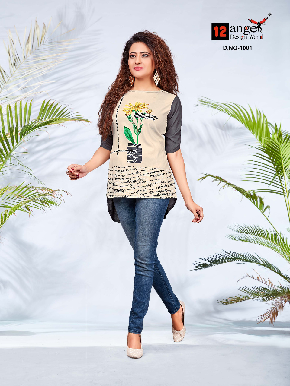 12 angel girlish vol 2 rayon casual wear short top collection