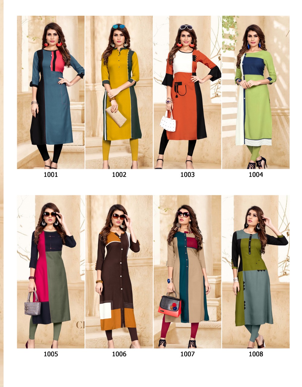 Alishka fashion kalista rayon straight kurties collection