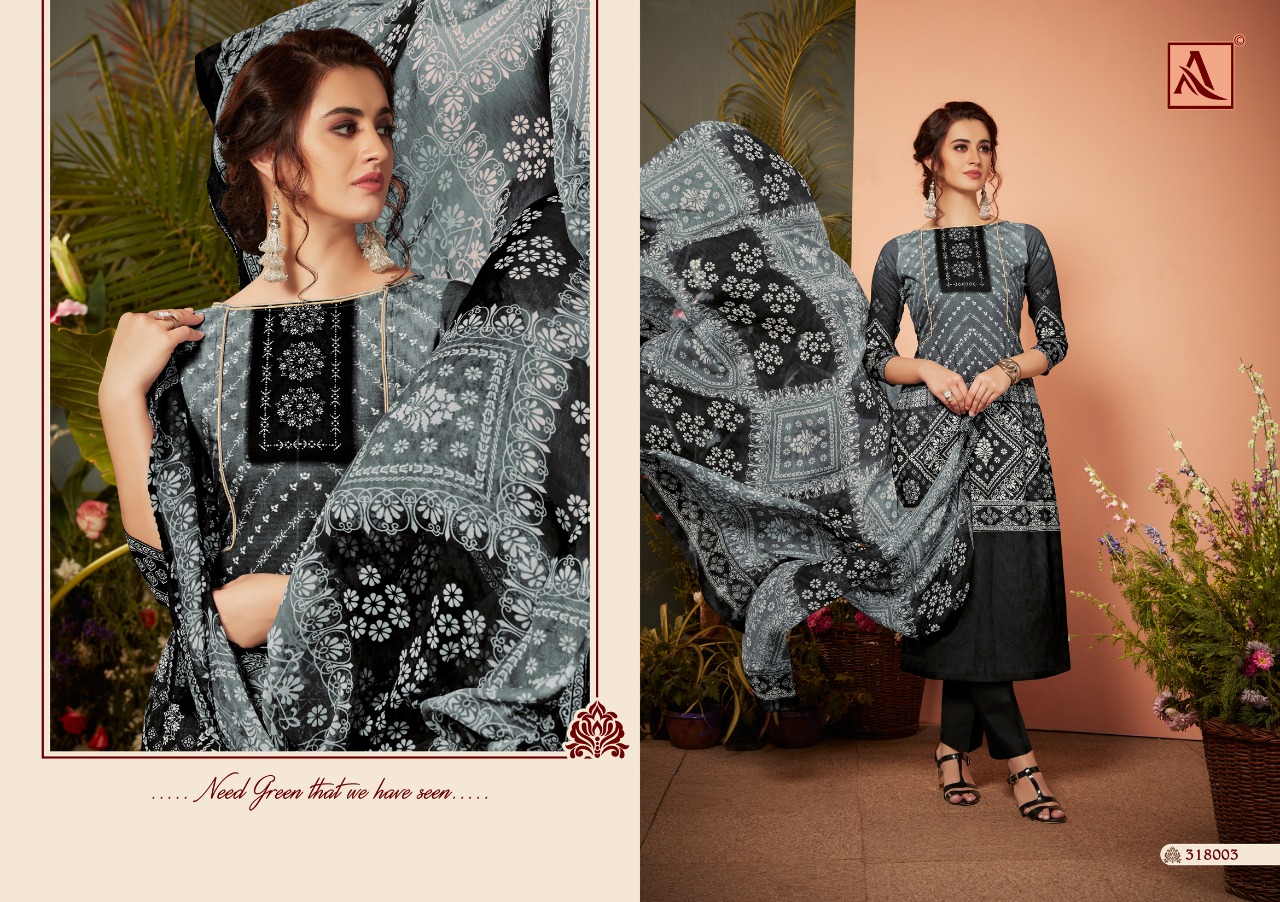 Alok suits sara cotton dupatta bandhani printed collection