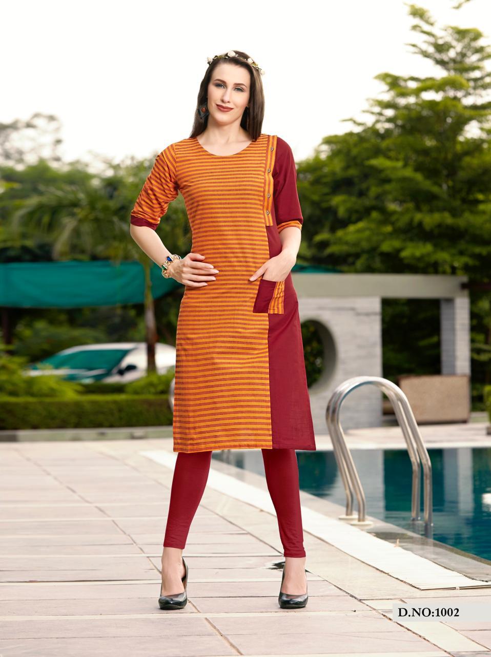 amaaya garments stripes colorful collection of kurtis at reasonable rate