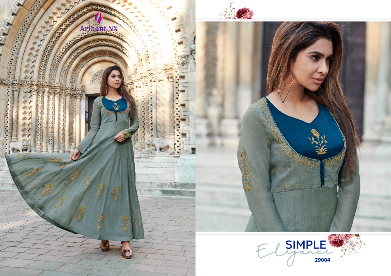 Arihant designer rivaa beautiful silk long gown collection