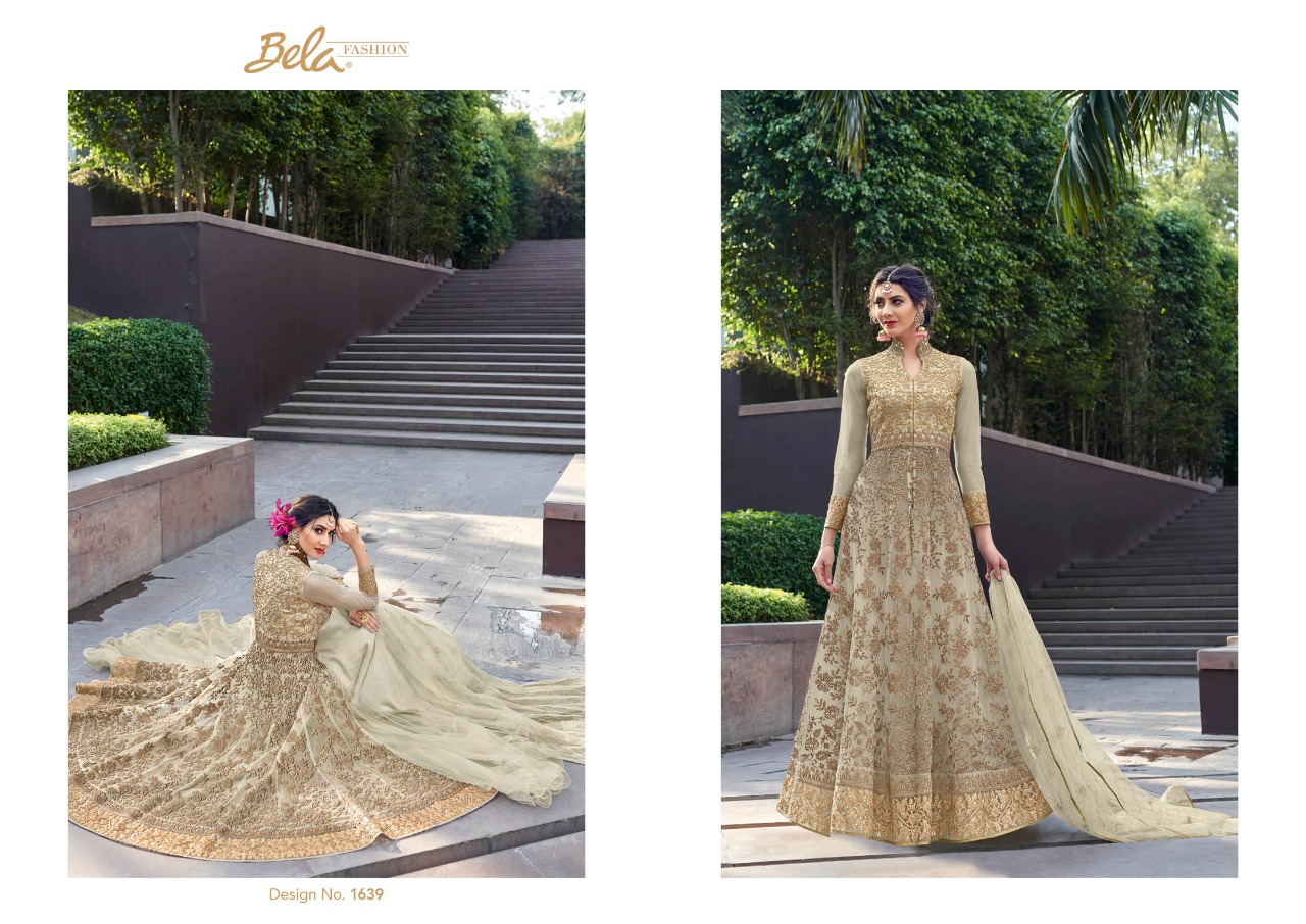 Bela fashion pegal heavy embroidered festive wear gown catalog