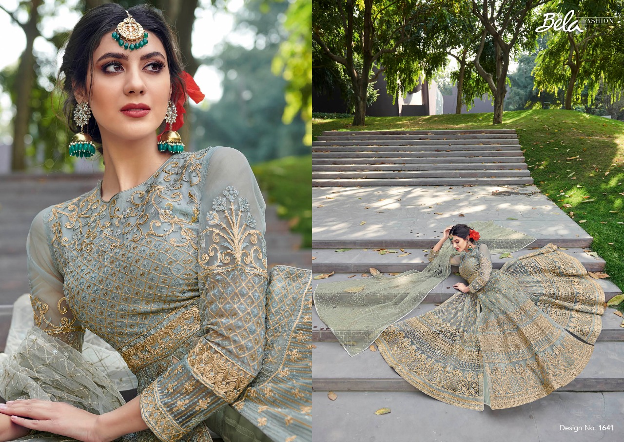 Bela fashion pegal heavy embroidered festive wear gown catalog