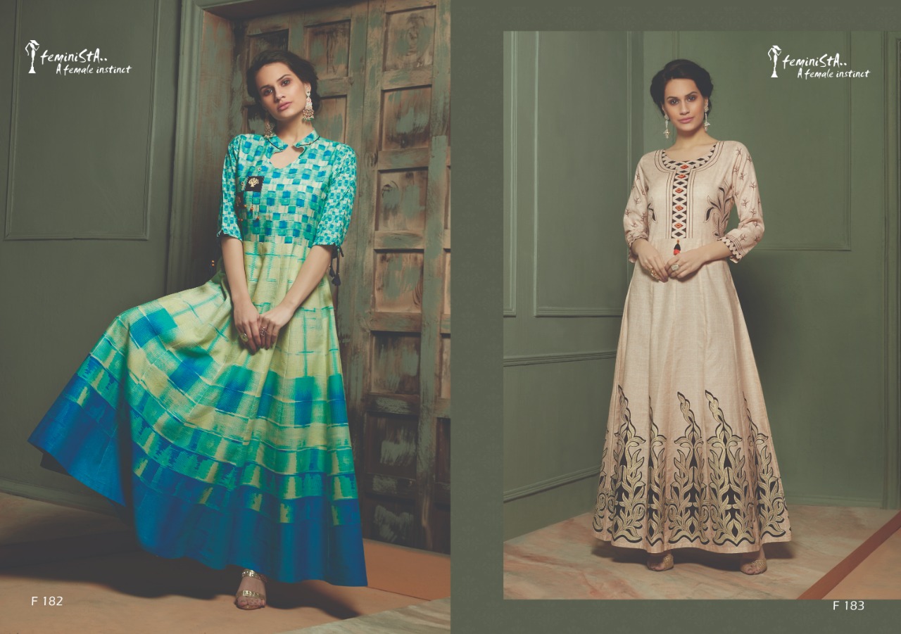feminista gracy colorful fancy collection of kurtis  at reasonable rate
