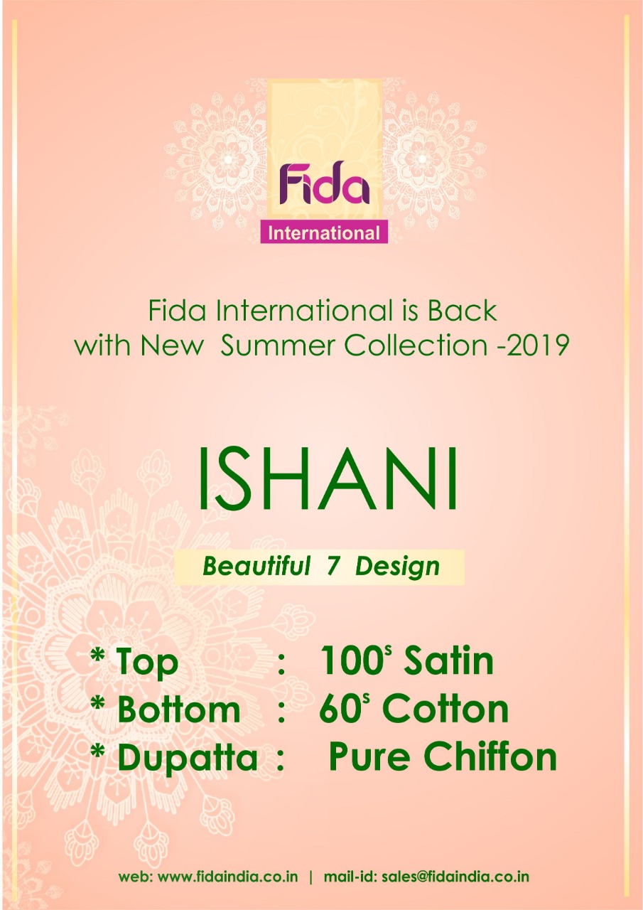 Fida International Ishani Summer Collection Salwar Kameez Collection
