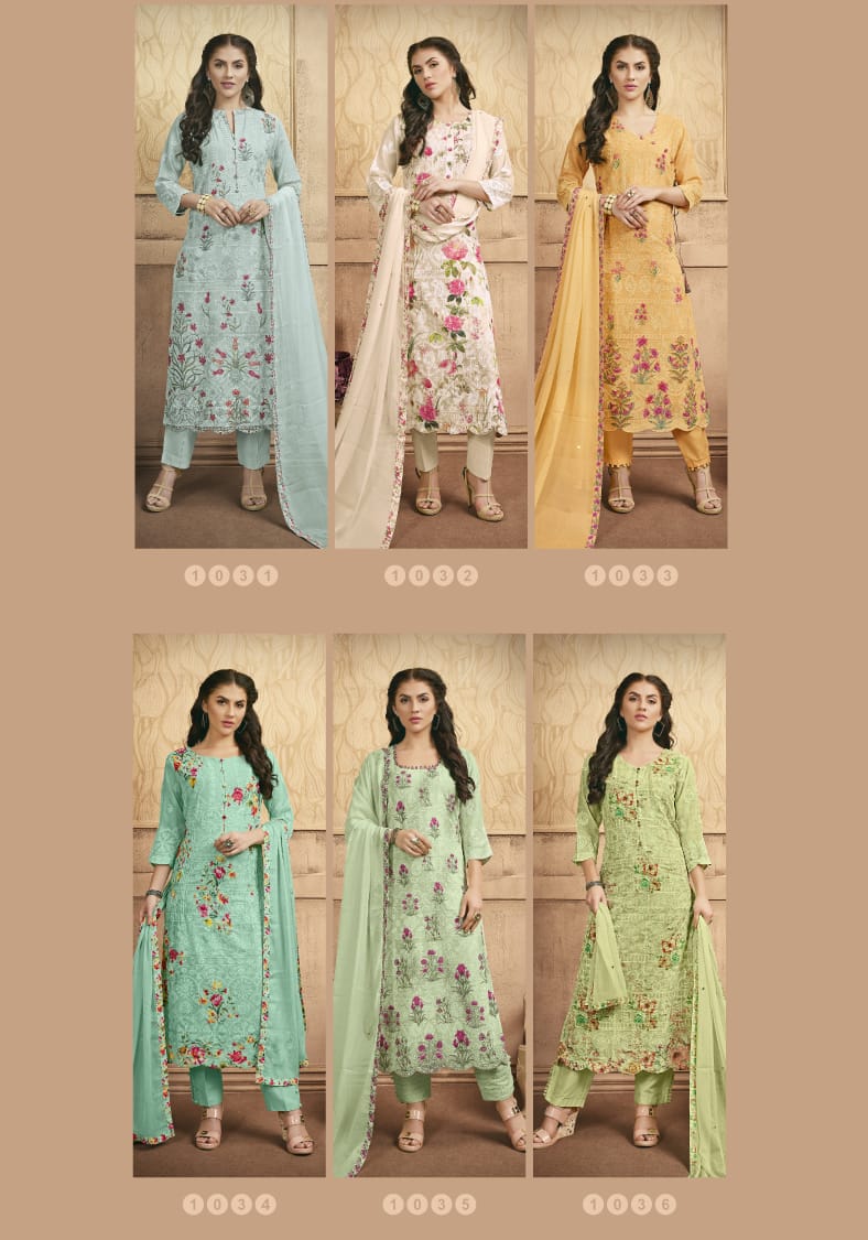 Fida international roohani cotton silk embroidered salwar kameez collection