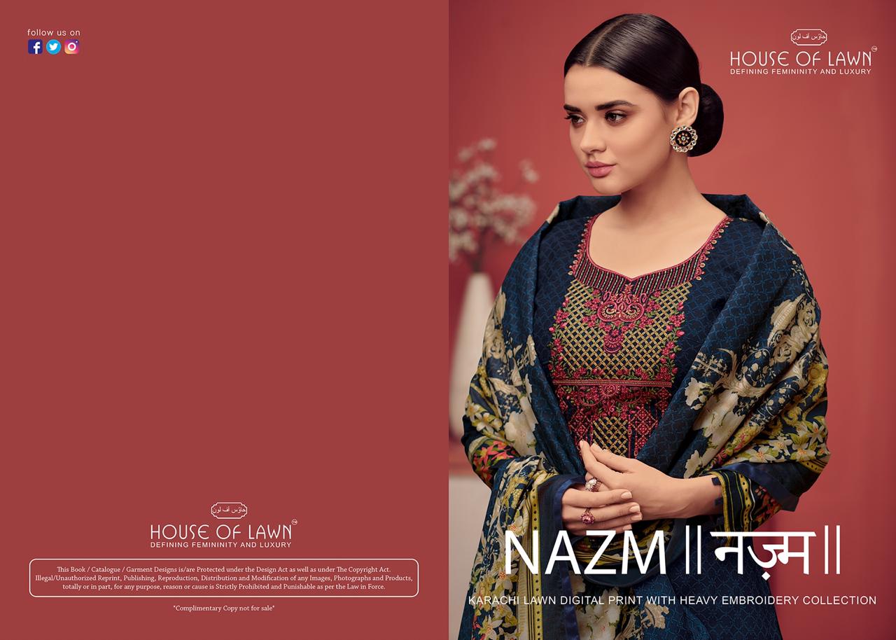House of lawn presents nazm lawn digital printed salwar kameez collection