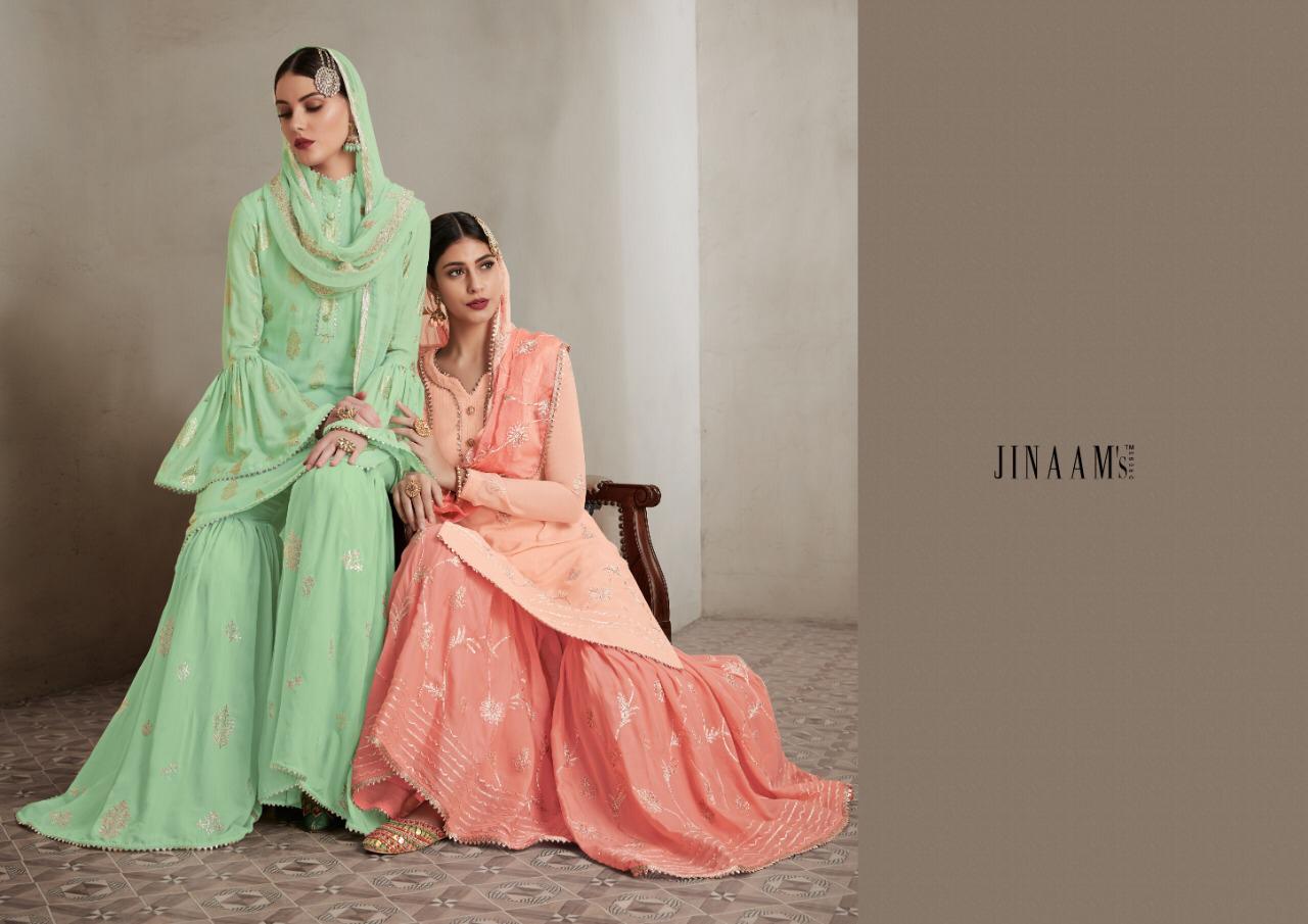 Jinaam dress presents selah salwar suit with sharara collection