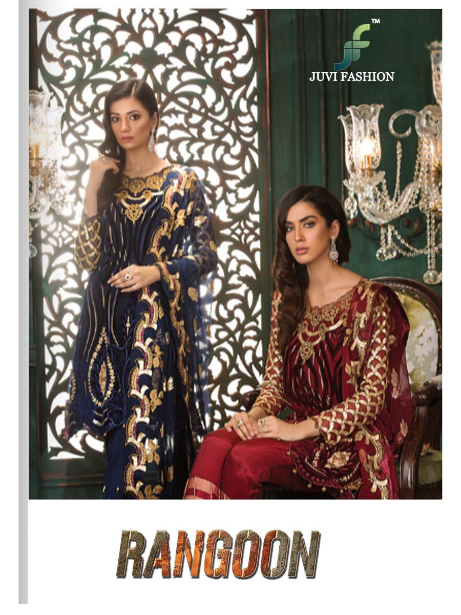 Juvi fashion rangoon heavy embroidered georgette salwar kameez collection