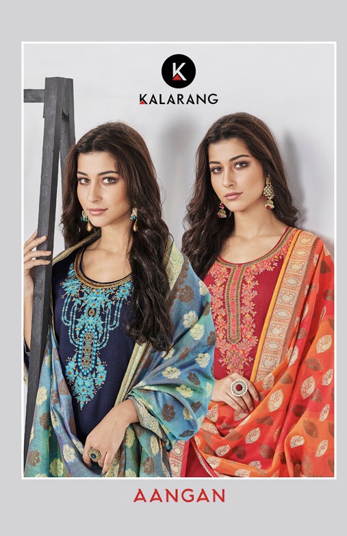 kalarang creation aanagan colorful designer collection of salwaar suits at reasonable rate