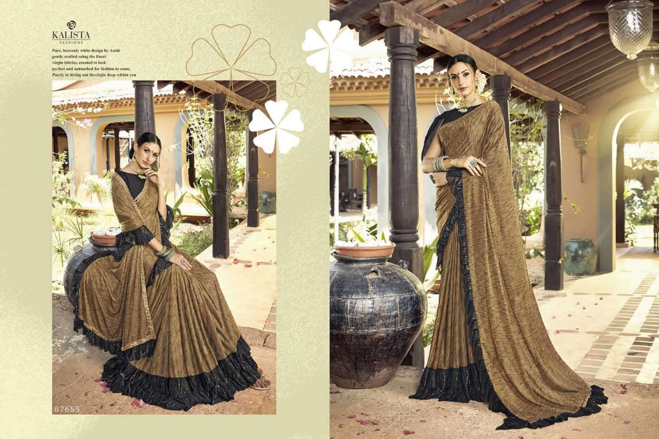 kalista fashion frills colorful designer collection of sarees