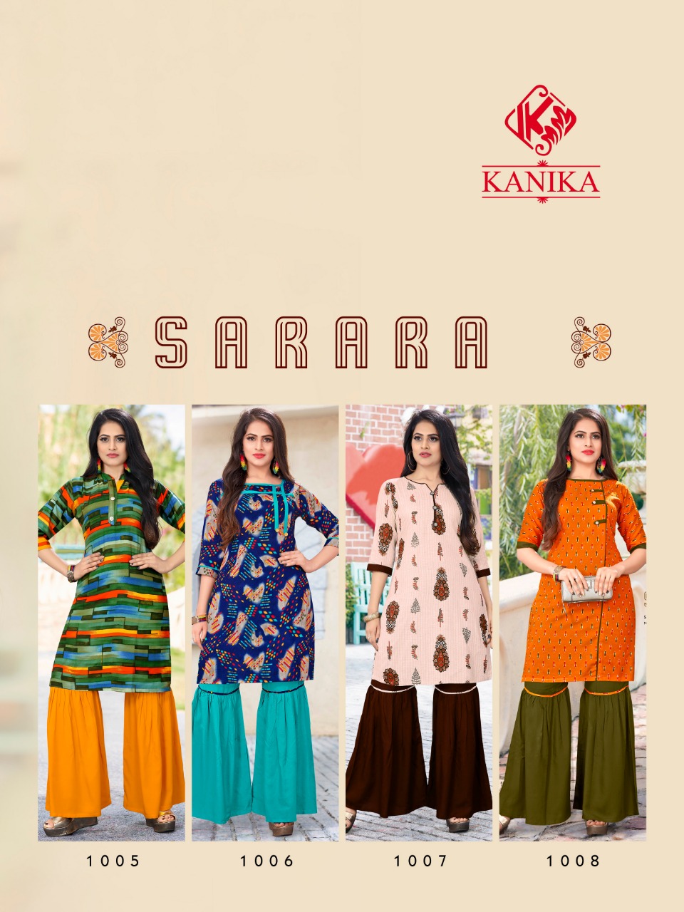 Kanika sarara vol 1 rayon printed kurties with sarara collection