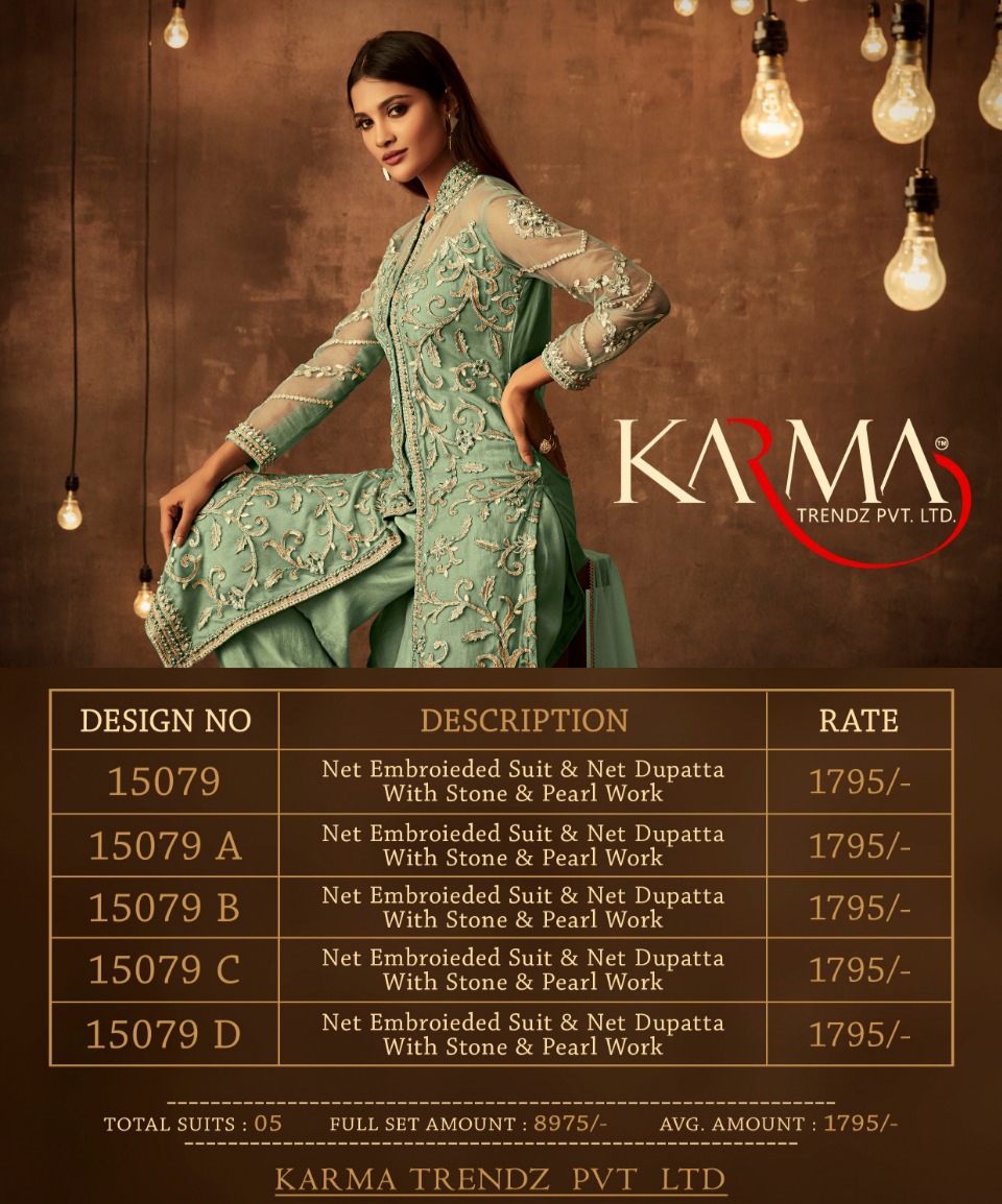 Karma trendz 15079 series colours heavy embroidered party wear salwar kameez collection
