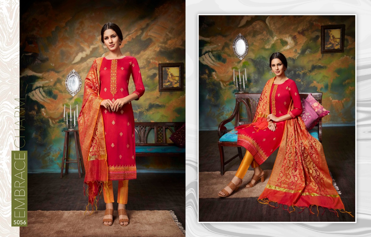 Kessi fabrics parneeta cotton foil printed salwar kameez collection