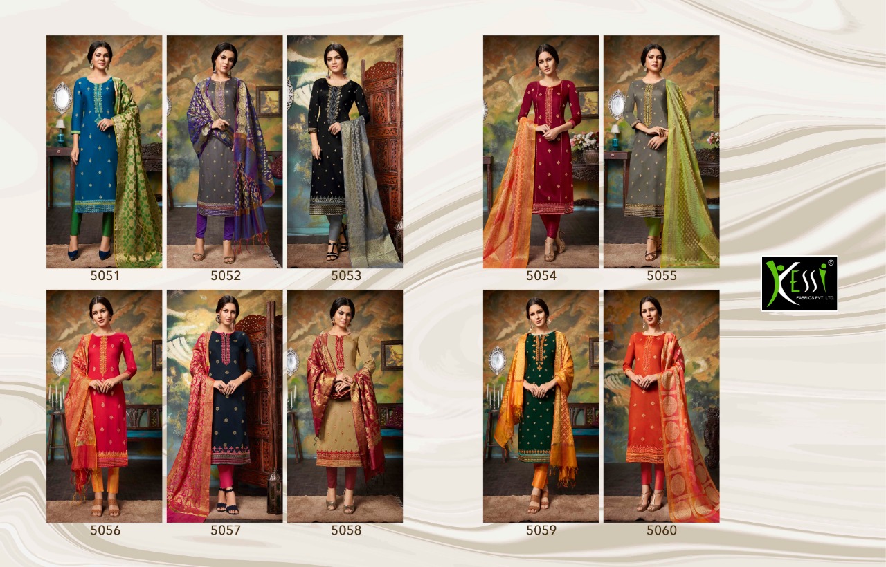 Kessi fabrics parneeta cotton foil printed salwar kameez collection