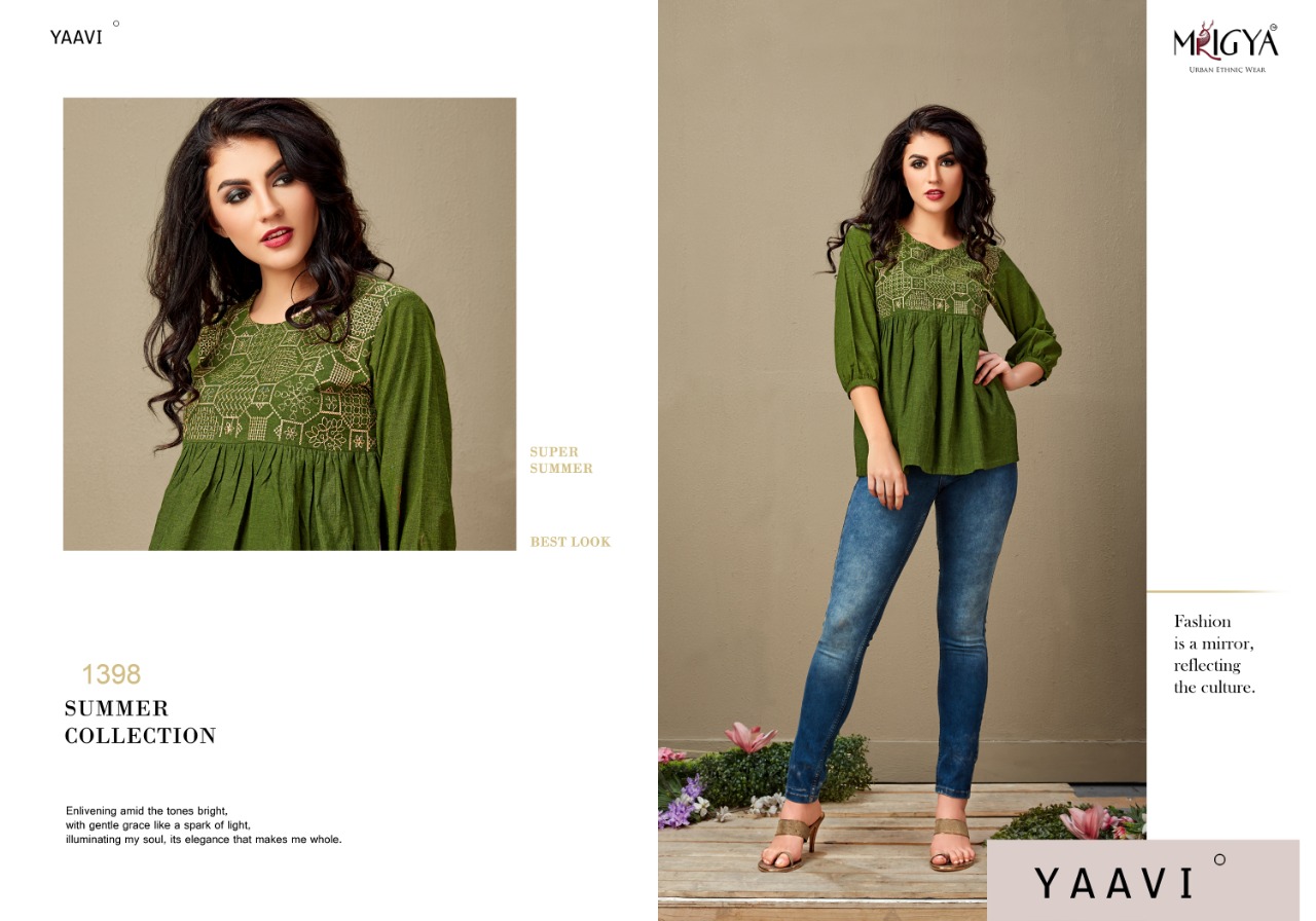 mrigya yaavi colorful fancy collection of tops at reasonable ra
