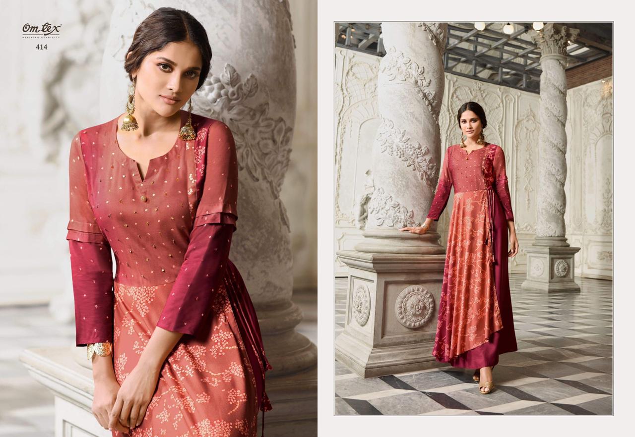 Omtex maulika multicoloured long indowestern gowns online at best rate