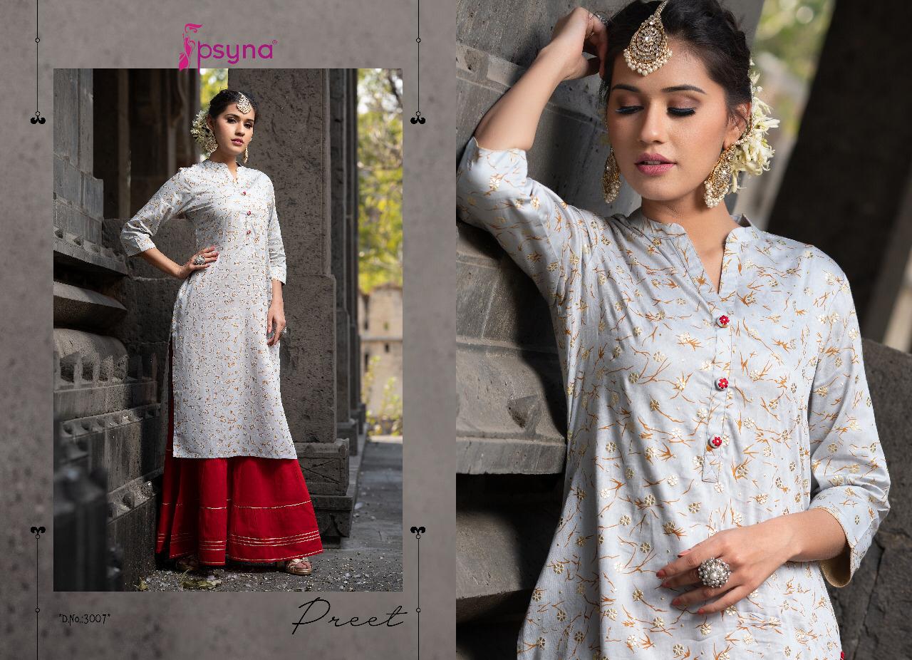 Psyna preet vol 3 party wear long kurti with gharara collection latest outfit