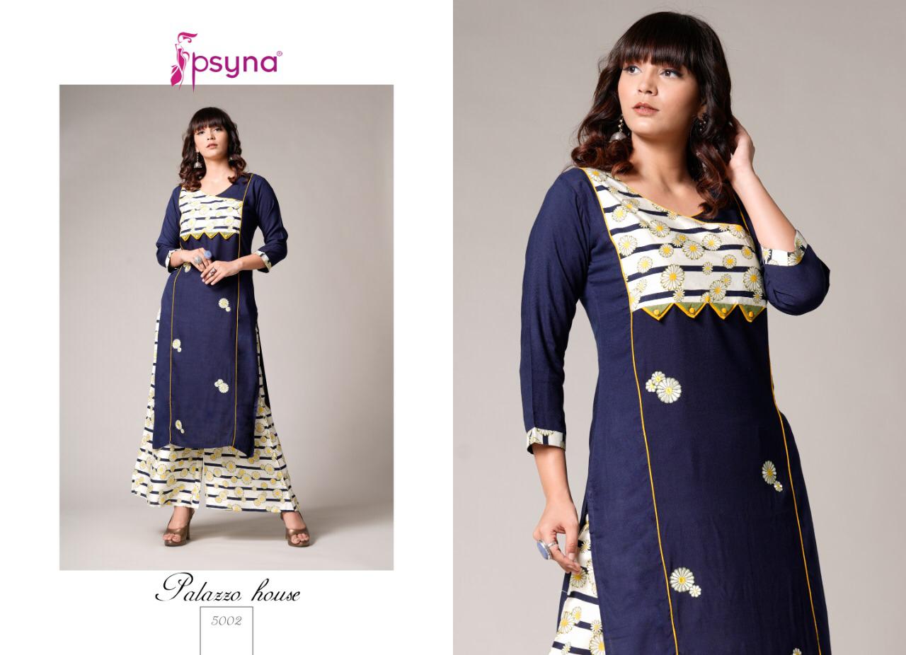 Psyna presents plazzo house vol 5 kurti with plazzo collection