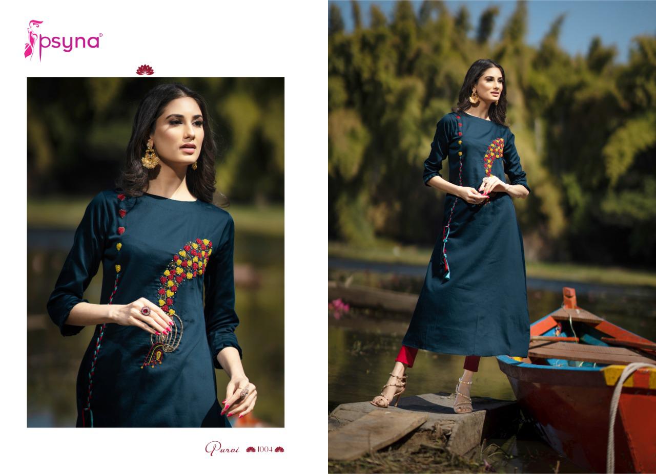 Psyna presents purvi long gown style kurtis ready to wear outfit