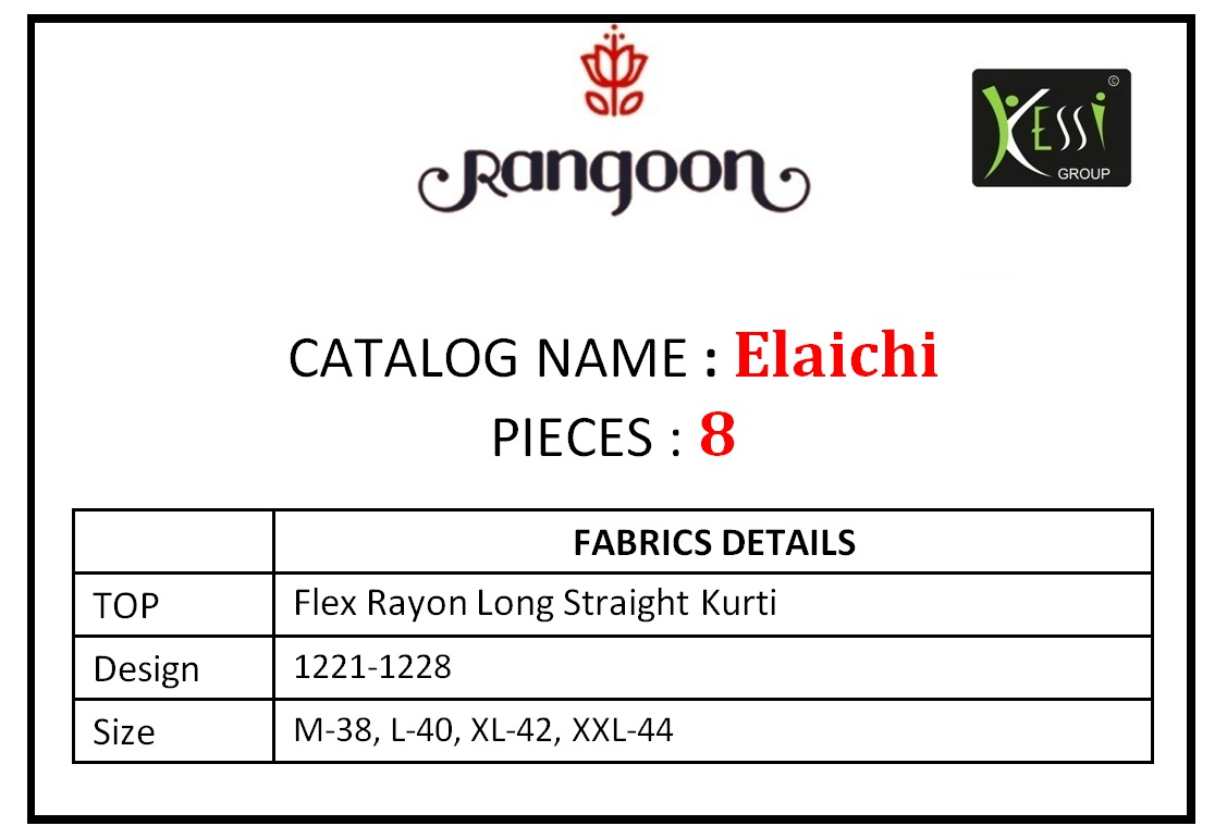 Rangoon elaichi casual wear straight rayon kurties collection