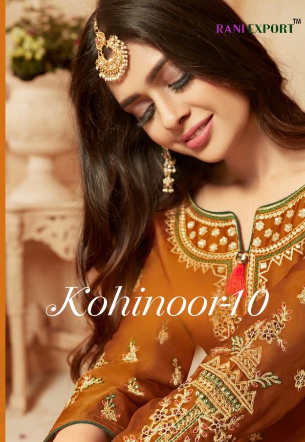 Rani exports kohinoor vol 10 top with sharara heavy work collection