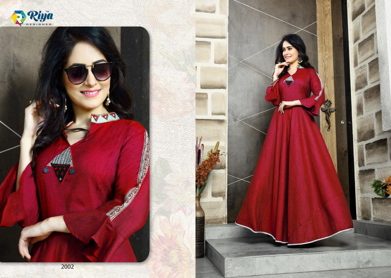 Riya designer alisha vol 2 long flair gown style kurtis