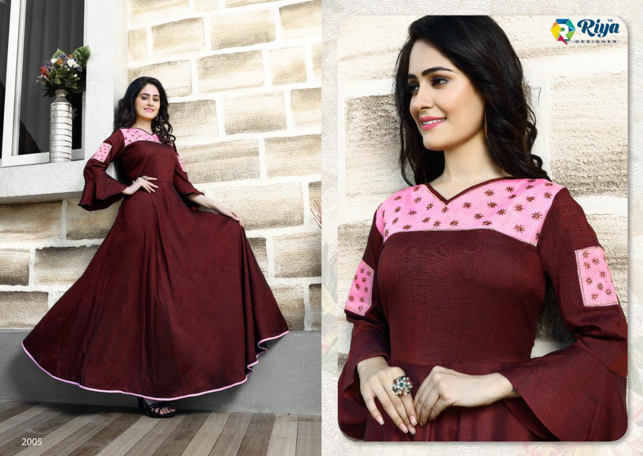 Riya designer alisha vol 2 long flair gown style kurtis