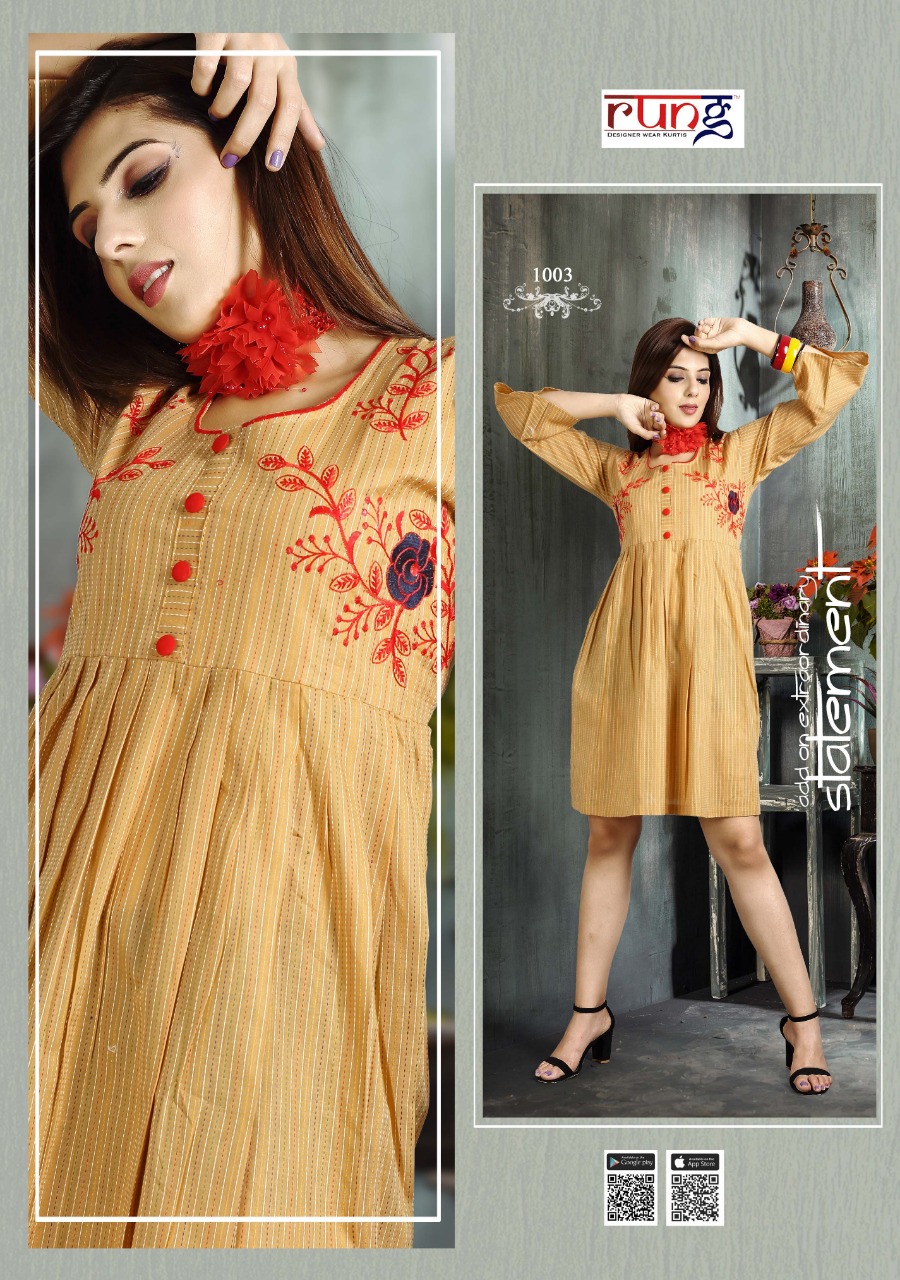 Rung epic fancy embroidered cotton short tunics collection