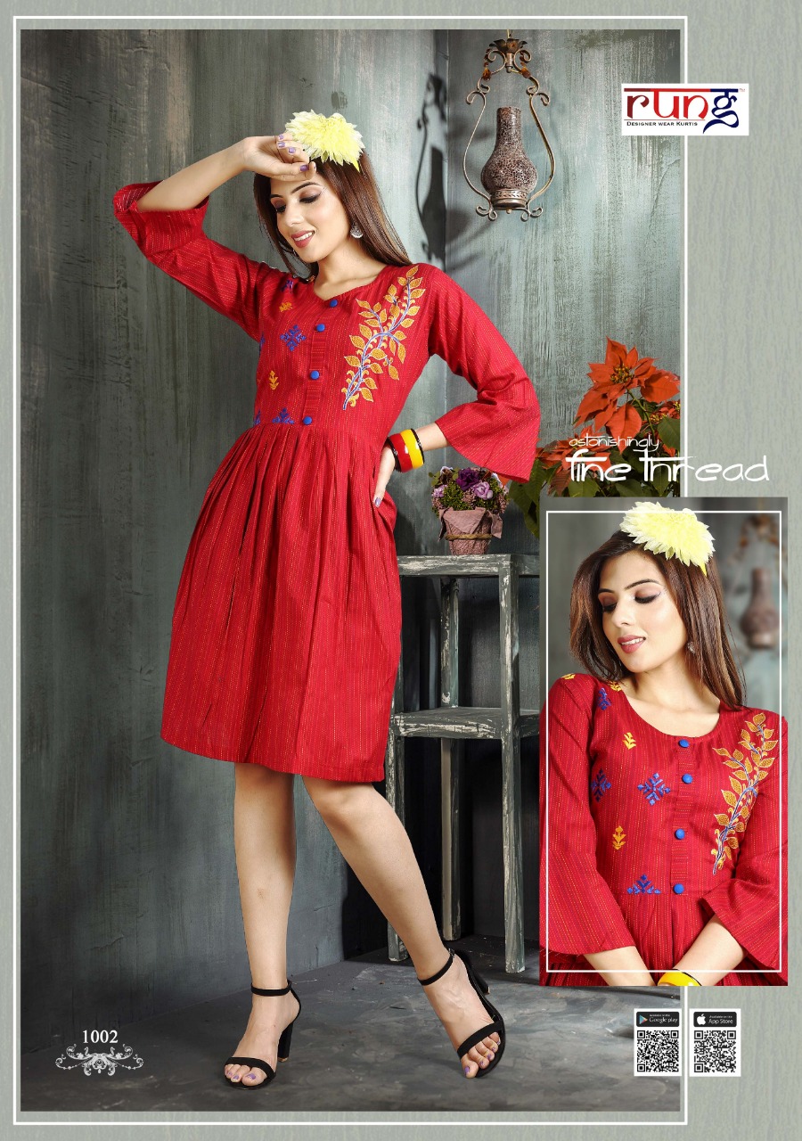 Rung epic fancy embroidered cotton short tunics collection