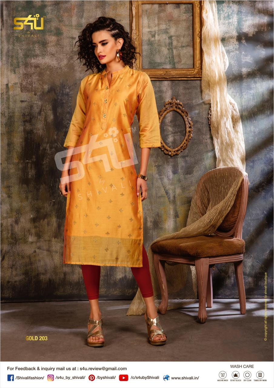 S4u by shivali presents Gold vol 2 summer wear fancy kurties catalog