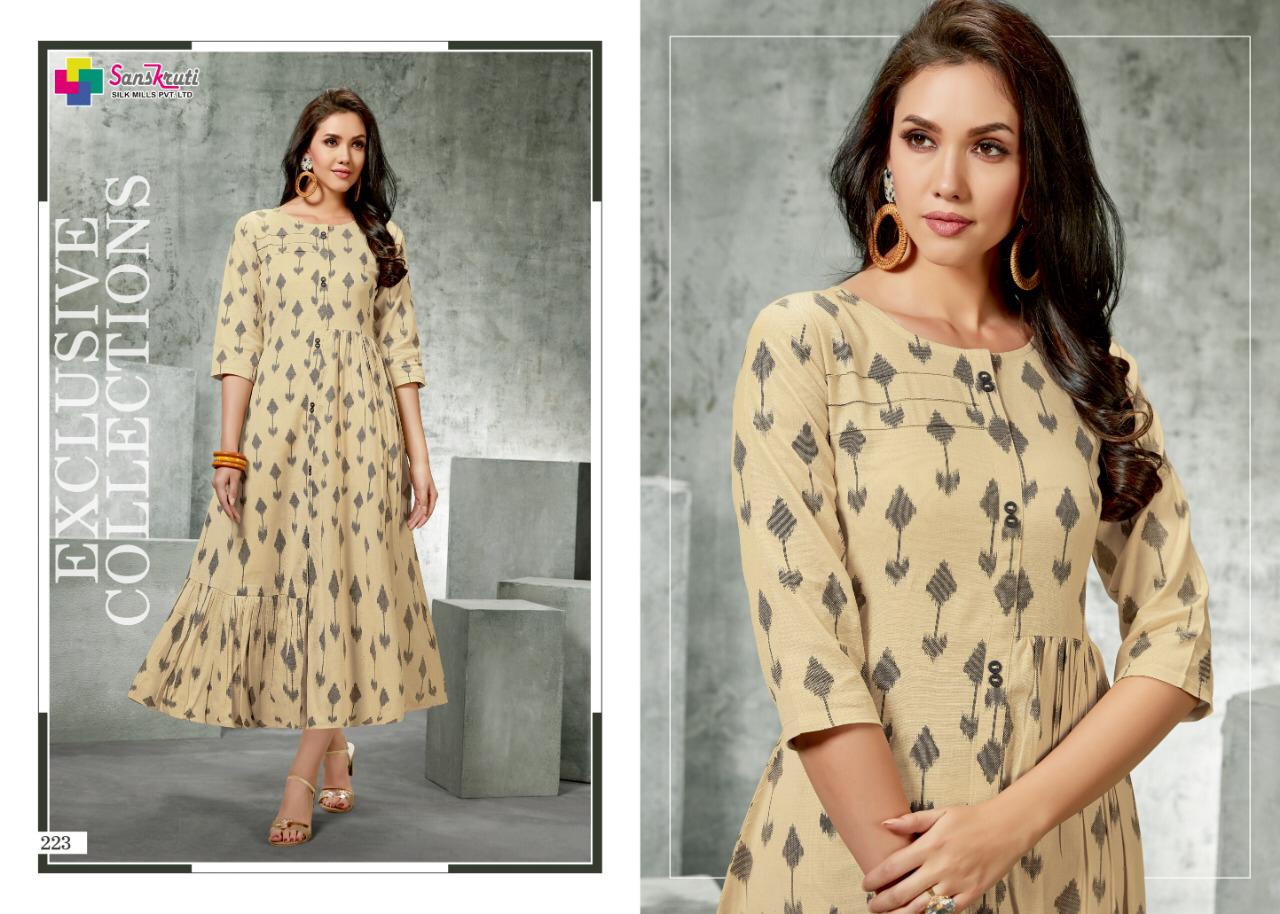 Sanskruti silk mills suhana elegant summer wear kurties collection