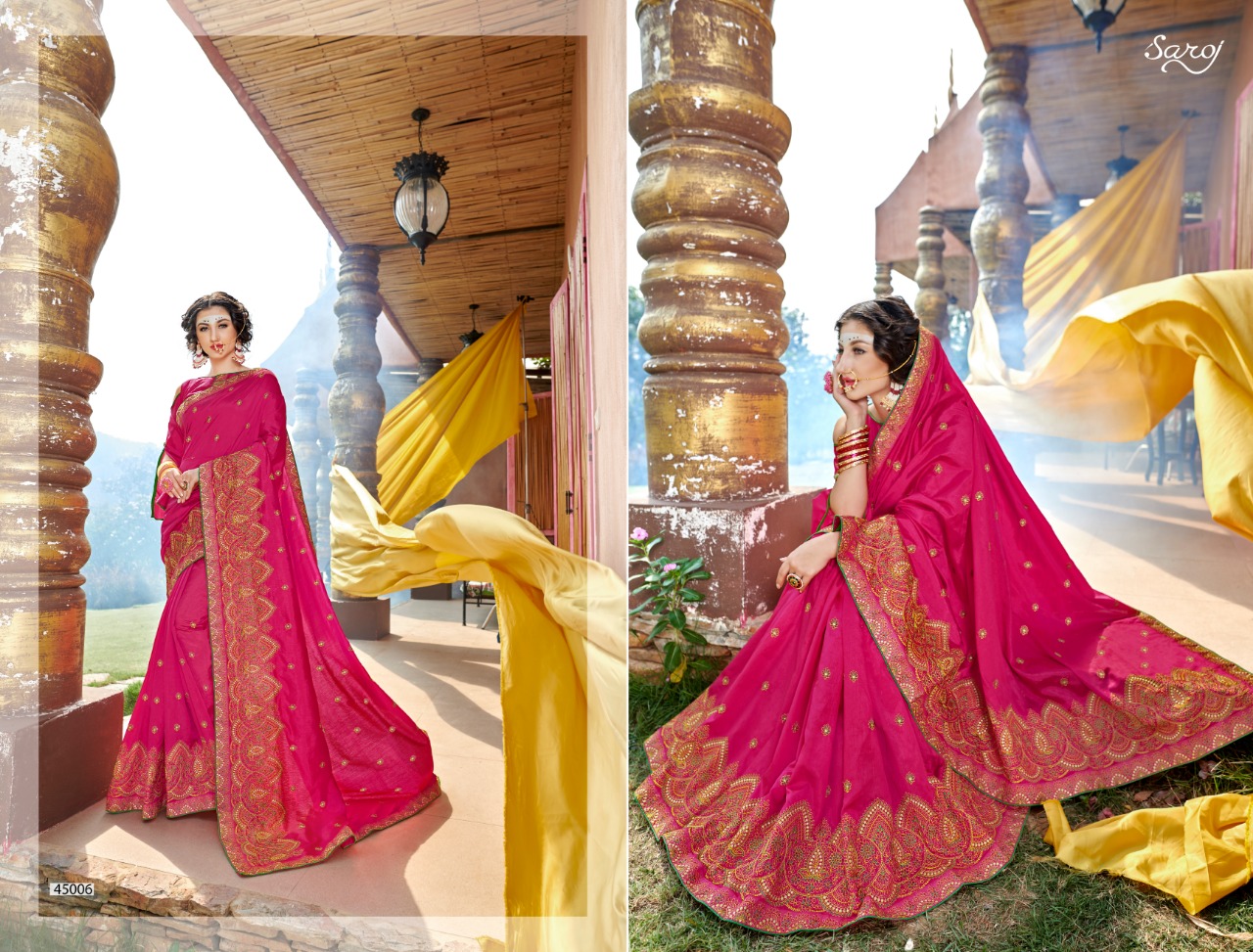Saroj zoya vol 4 colourful work silk sarees collection dealer