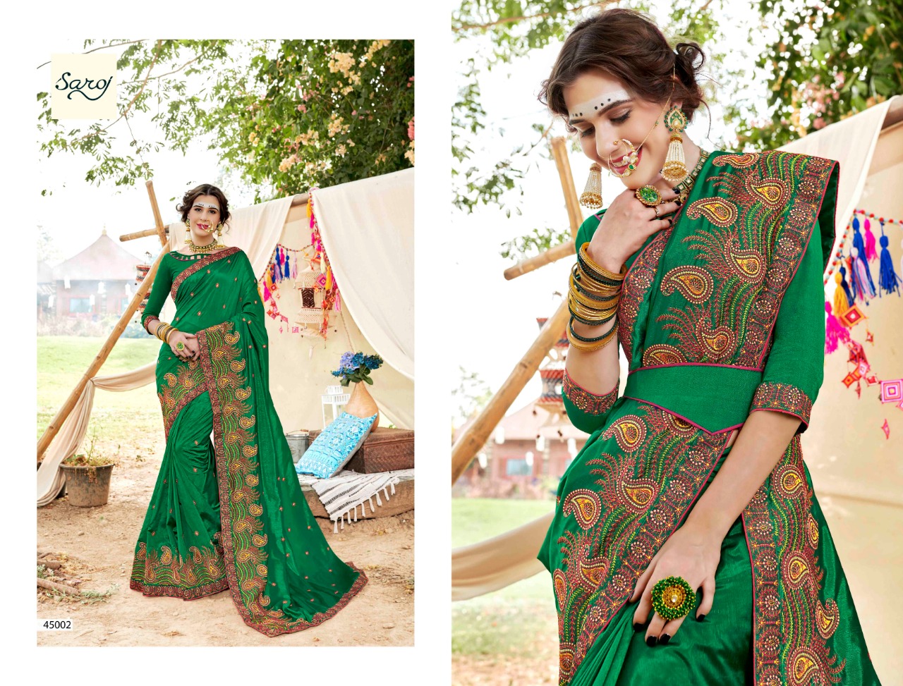 Saroj zoya vol 4 colourful work silk sarees collection dealer