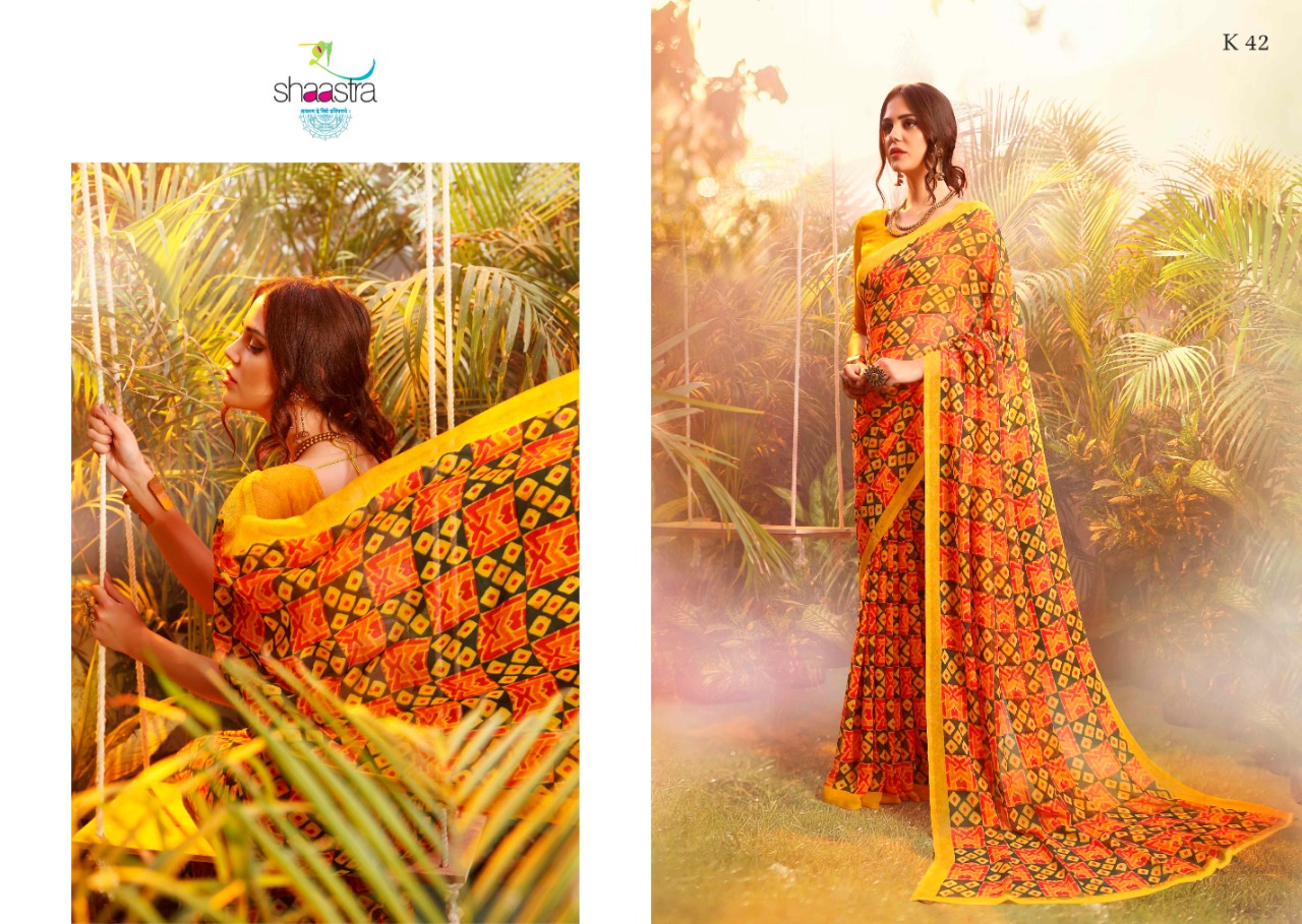 Shaastra suhane mausam vol 3 printed georgette saree at wholesale rate
