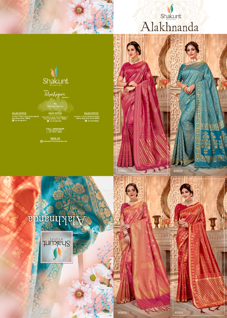 Shakunt presents alakhnanda beautiful printed sarees collection