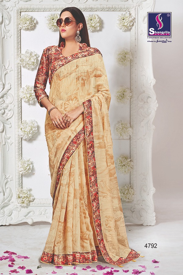Shangrila myra cotton digital printed sarees collection at wholesale rate