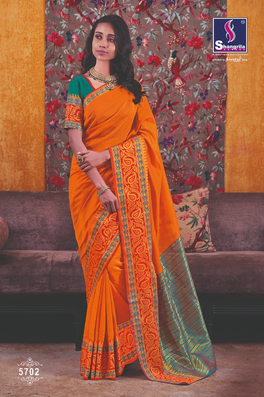 shangrila new kalamkari vol 3 fancy collection of sarees  at wholesale rate