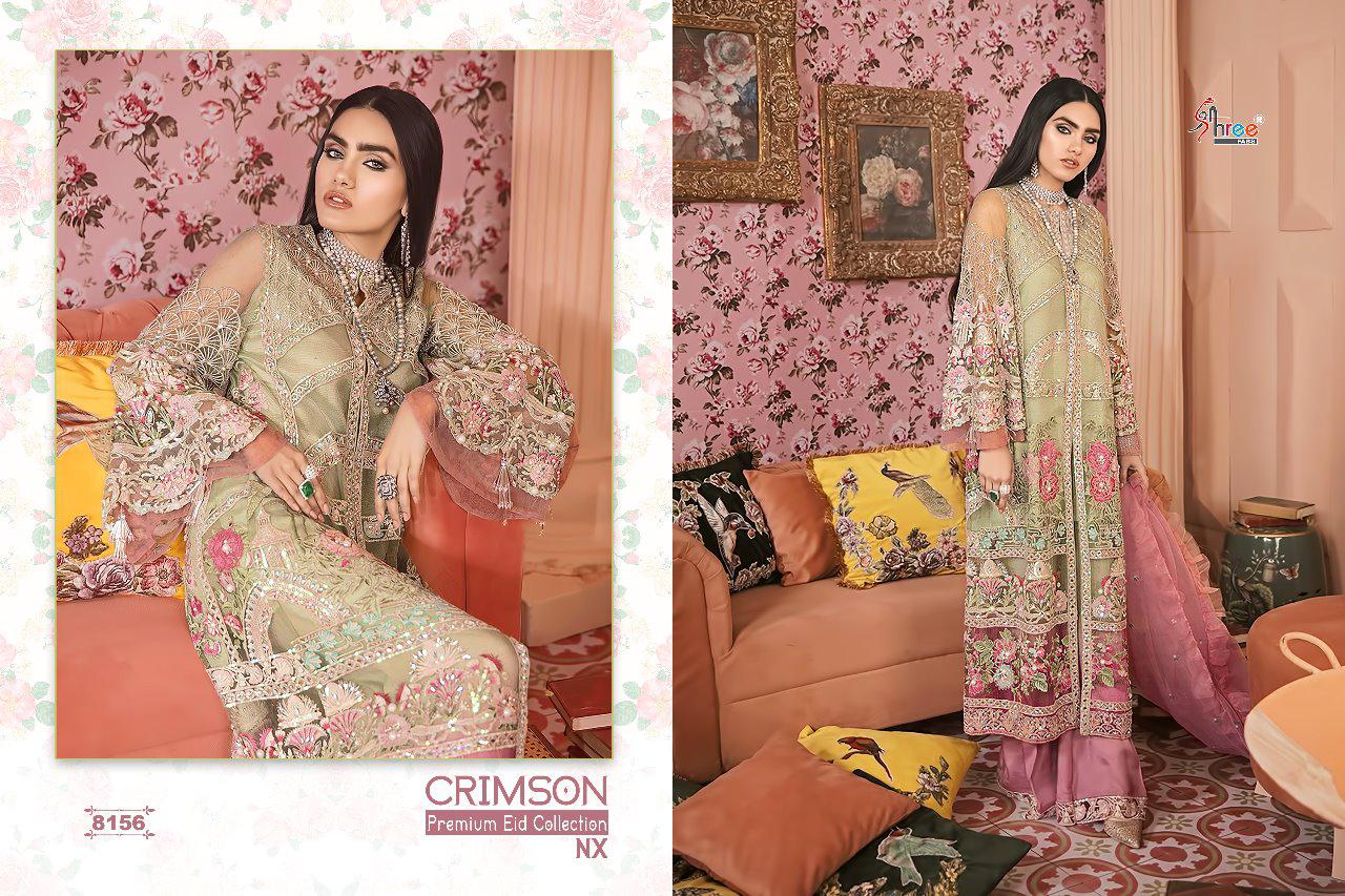 Shree fabs crimson premium eid collection nx Karachi suits catalog