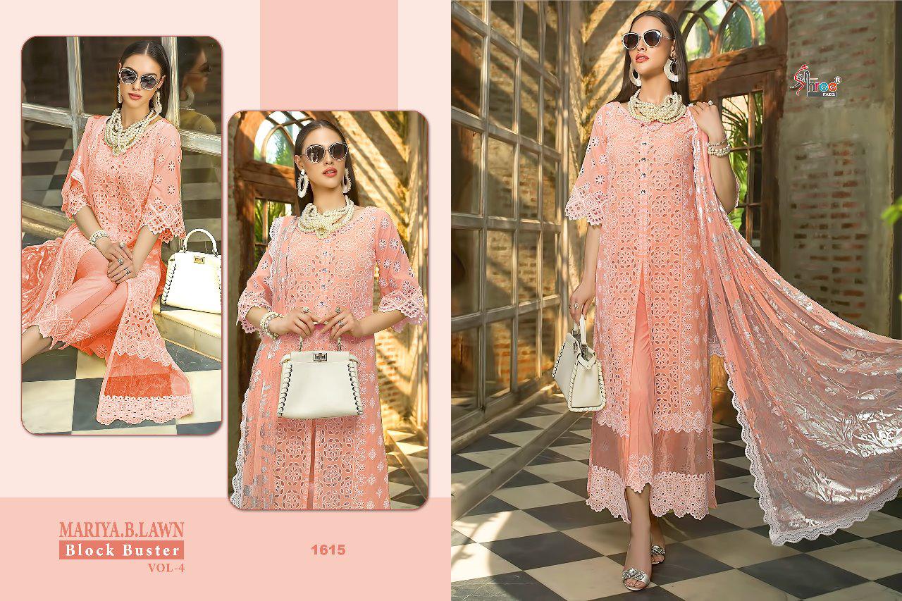 Shree fabs maria b lawn blockbuster 4 pakistani dress Material collection