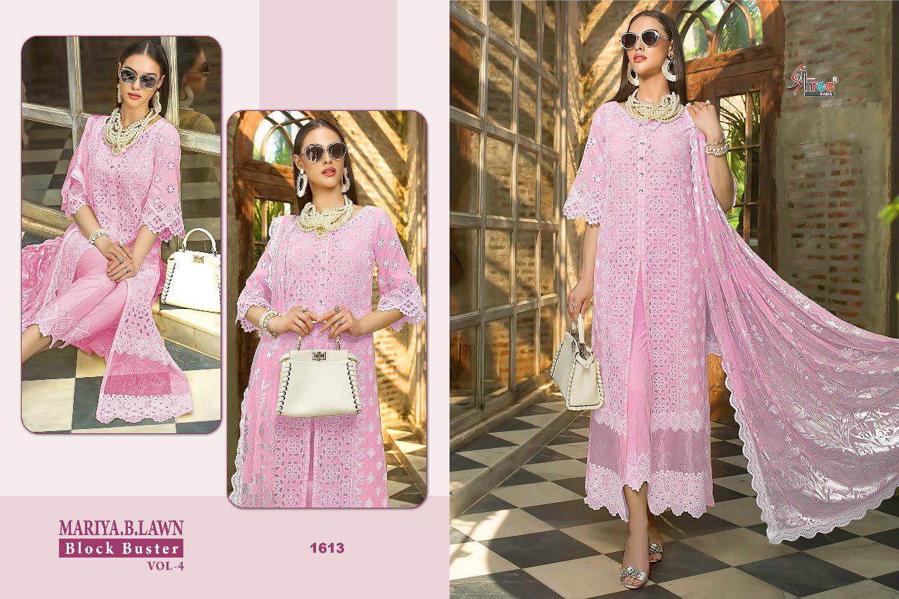 Shree fabs maria b lawn blockbuster 4 pakistani dress Material collection