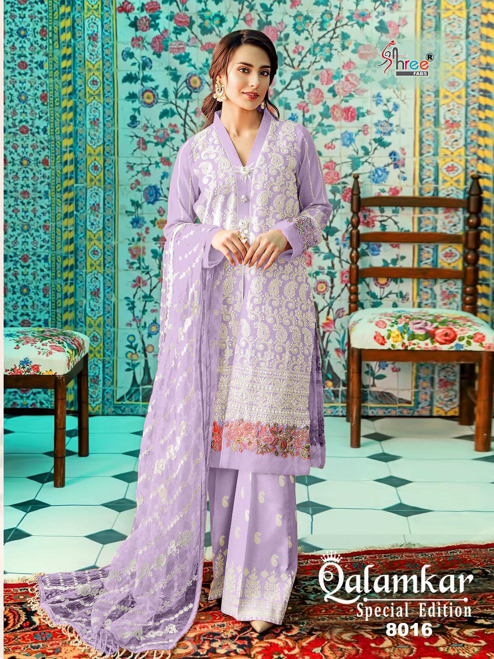 Shree fabs qalamkar special edition cotton embroidered salwar kameez collection