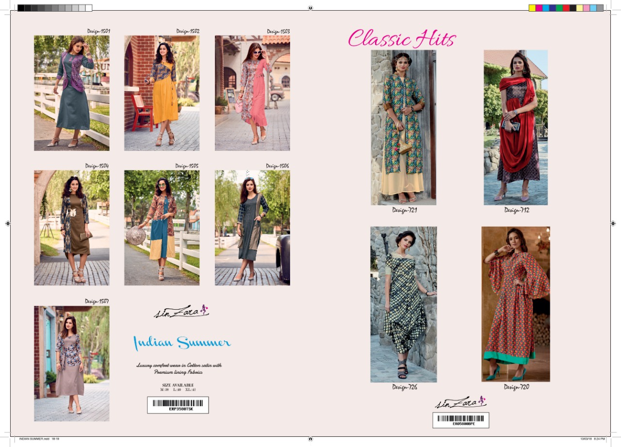 Sinzara indian summer stylish kurties collection dealer