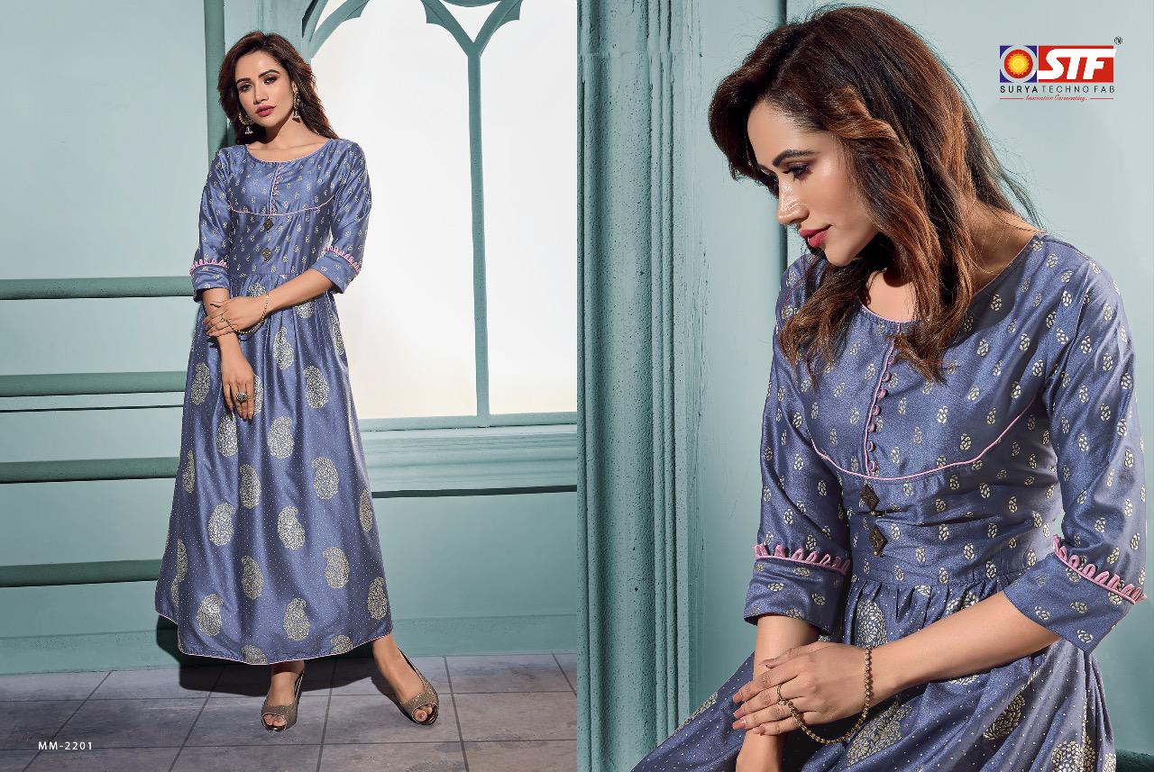 Stf maanyata vol 2 foil print ready to wear gown collection