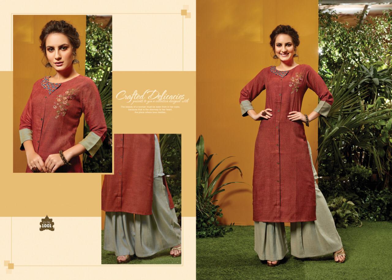 Sweety fashion olive kurties with plazzo and sharrara collection dealer