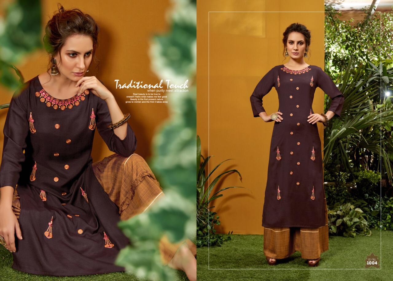Sweety fashion olive kurties with plazzo and sharrara collection dealer