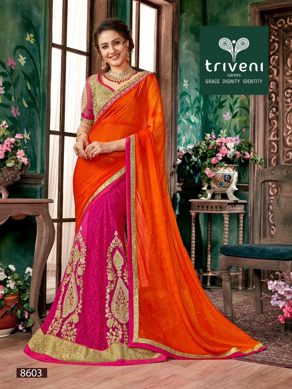 triveni devanshi colorful fancy collection of sarees at reasonable rate
