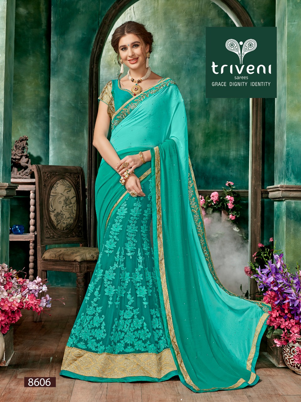 triveni devanshi colorful fancy collection of sarees at reasonable rate