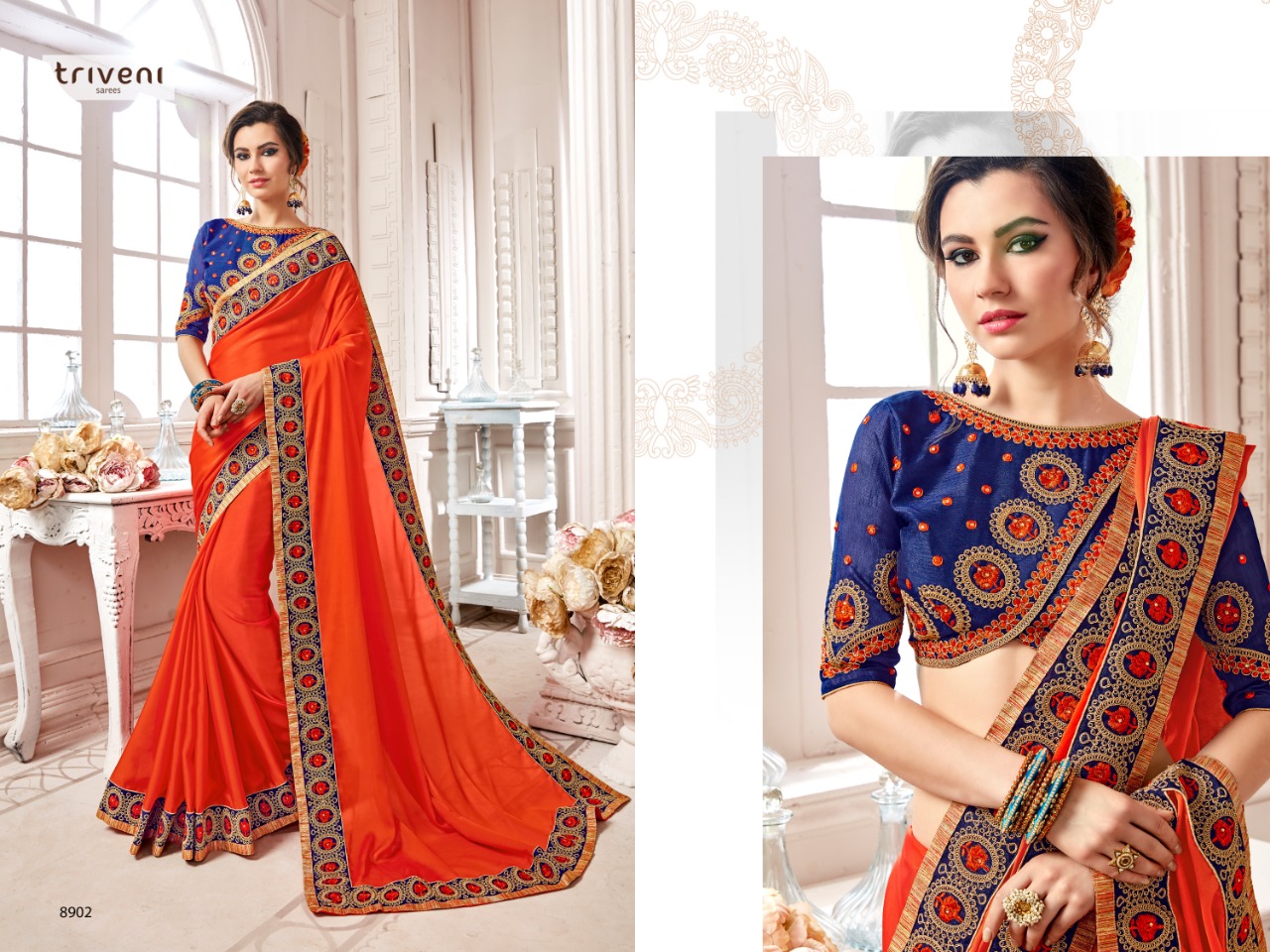 triveni dilruba colorful fancy collection of sarees